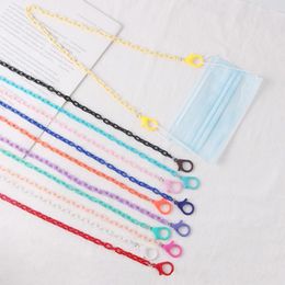 Ketens kleurrijke maskerketen anti-meest gezichtsbekleding lanyard glazen riem ketting voor vrouwen lange houder sieraden