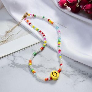 Ketens kleurrijke zaad kralen ketting mode street hiphop choker stel wild handgemaakt