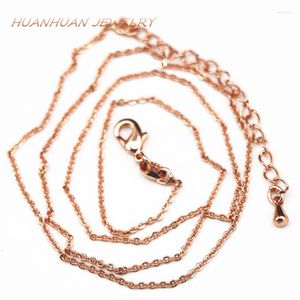 Ketens koperen link voor vrouwen 1 mm rosé goudkleurige ronde roestvrijstalen ketting ketting chokers diy sieraden 20 inch b3380