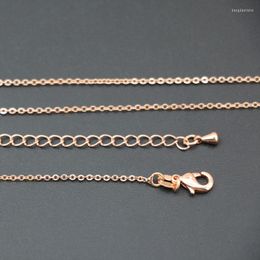 Chaînes Cuivre En Acier Inoxydable Chaîne Collier Pour Femmes 1mm Or Rose-Couleur Lien Rond Sautoirs Cadeaux Bijoux 20 pouces B3380