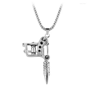 Chaînes créatives vintage mini-tatouage Collier punk style pistolet Pendant femme hommes bijoux hip hop