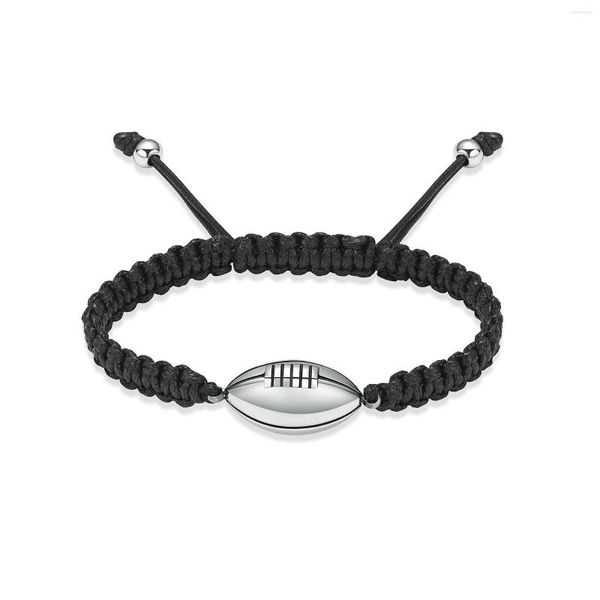 Cadenas joyería de cremación fútbol americano Rugby urna pulsera para cenizas mujeres hombres Memorial ajustable trenzado