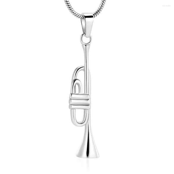 Bijoux de crémation pour cendres, pendentif trompette unique, collier souvenir pour animal de compagnie/humain