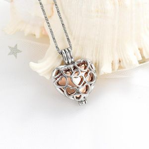 Chaînes pendentif de crémation en forme de coeur urnes commémoratives collier humain/animal de compagnie cercueil de cendres bijoux en acier inoxydable peut s'ouvrir