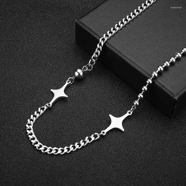 Cadenas Cruz Estrella Collar Cadena de cuentas simples para mujeres Hombres Unisex Punk Grunge Joyería Decoración Regalo al por mayor