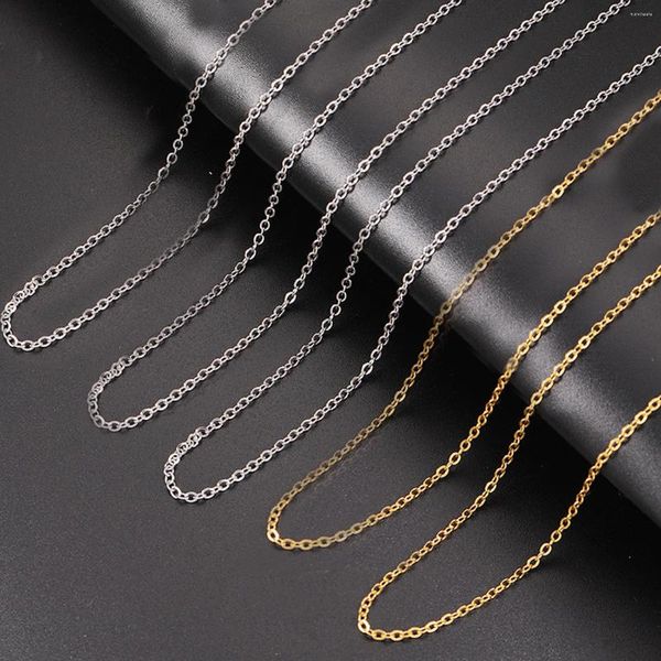 Chaines Collier de chaîne cubaine pour hommes femmes Basic Punk Titane en acier lien vintage gold couleur solide metal collier