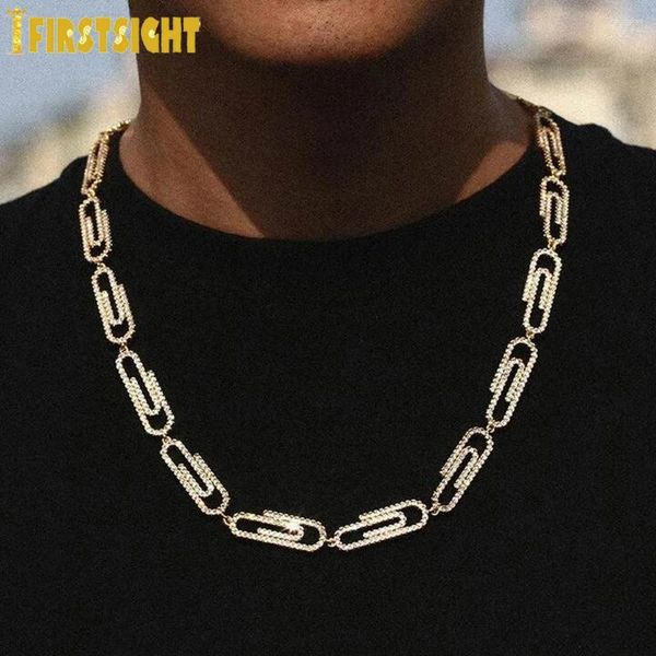 Chaînes Cuban Link Chain Iced Out Cumbic Zircon Collier Gold Silver Color Hip Hop Fashion Bijoux pour les femmes