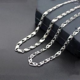 Cadenas Collar de cadena de eslabones cubanos Color plata Patrón de estrella de acero inoxidable Ahueca hacia fuera la joyería para colgante 4 mm 50 cm 55 cm
