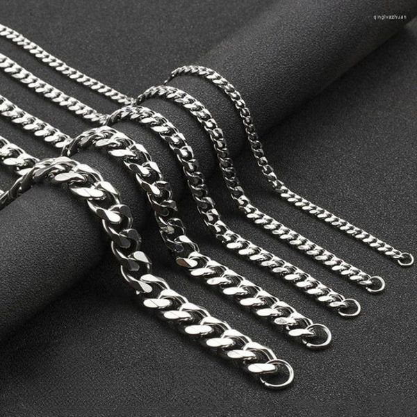 Cadenas Collares cubanos Hombres Punk Collar de acero inoxidable 5/7/9mm Moda Color plata Cadena de eslabones Gargantillas Joyería de metal Regalos para él