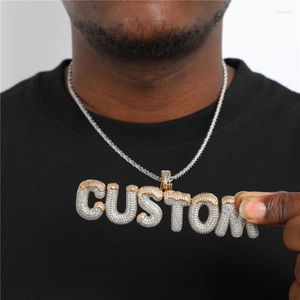 Chaînes Personnalisé DIY Lettre Nom Pendentif Hommes Hip Hop Collier Bling Plein Zircon Corde Chaîne Personnalisé Rock Rappeur Bijoux