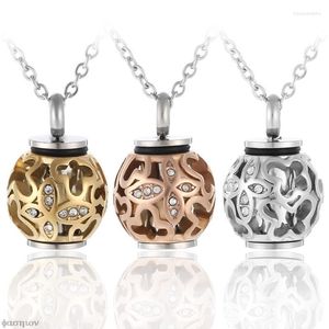 Chaînes Mignon Lanterne Design Acier / Rose / Or Couleur En Acier Inoxydable Crémation Urne Pendentif Collier Memorial Urnes Inlay Tube Tenir Cendres