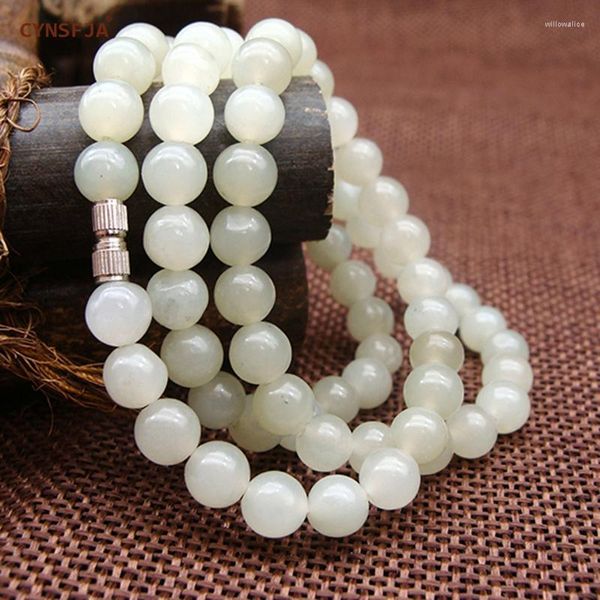 Chaînes Cynsfja Real Rare Certifié Naturel Perle Jade Colliers Femmes Amulettes Hetian Néphrite Haute Qualité Cadeaux D'anniversaire Élégants