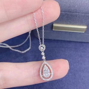 Kettingen CZZJ2024 Te koop P0155 Diamanten 0,25 ct Natuurwitte ketting Massief 18K goud voor dames Fijne feestdagen