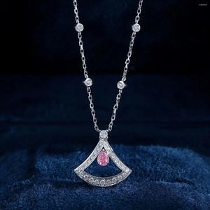 Chaînes CZZL2024 GIA Solide 18K Or Nature 0.14ct Fantaisie Rose Violet Diamants Pendentifs Colliers Pour Femmes Cadeaux D'anniversaire