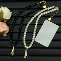 Chaînes D Tour Eiffel Collier de perles de luxe à la mode Accessoires insolites pour filles