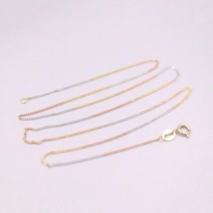 Chaînes D Pure 18Kt Multi-tone Gold Lucky Curb Chain Collier Femme 1.2-1.5g 17.7 