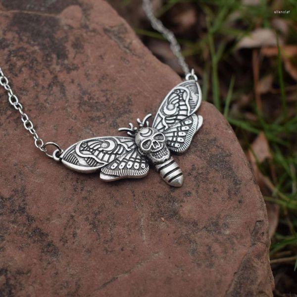 Chaînes Tête Morte Papillon Mystique Cercle Symbole Ésotérique Femmes Pendentif Collier Sanlan JewelryChains Elle22