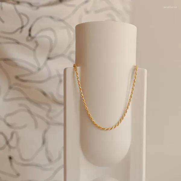 Chaines Collier de chaîne de corde délicate pour femmes hommes Gold en acier inoxydable à l'or cadeaux de bijoux épais