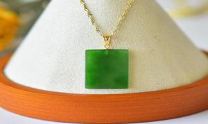 Ketensontwerp natuurlijk hetian jade jasper vierkante dames hang ketting etnische stijl Chinese eenvoudige sieraden accessoires88963999