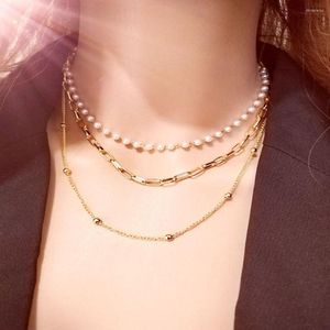 Ketens ontwerper originele mode parelketting drielaagse ketting 2023 eenvoudige meerlagen netrode sieraden fabrikanten directe verkoop