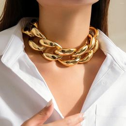 Chaînes Diezi exagéré CCB grande chaîne collier épais pour les femmes cadeau de fête simple mode plastique déclaration bijoux ras du cou