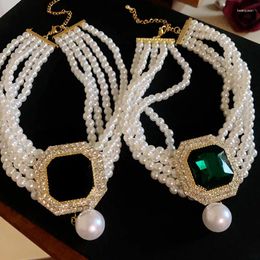 Chains Draweye Collier de perles de style français pour femmes Fashion vintage multicouche élégants bijoux collares de luxe para mujer