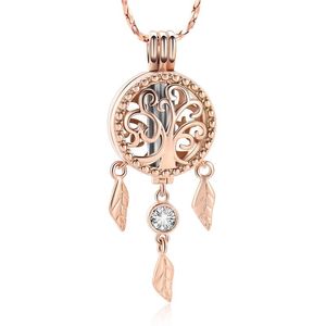 Chaînes Dream Catcher Crémation Bijoux Pour Cendres En Acier Inoxydable Arbre De Vie Mémorial Urne Collier Femmes Hommes