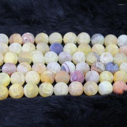 Chaînes Rêve Jaune Feu Dragon Veines Collier DIY Perles Nature Givre Gemmes Pierre 8mm Charmes Choix Cadeaux