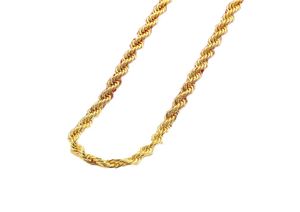 Kettingen Drop Goud Kleur 6mm Touw Ketting Ketting Voor Mannen Vrouwen Hip Hop Sieraden Accessoires Mode 22inch2150423