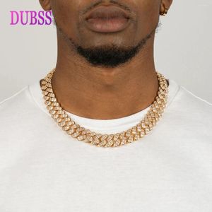 Chaînes Dubss Cuban Link Chain Men Collier Real Gold plaqué Baguette Hip Hop Bijoux de Noël Cadeau