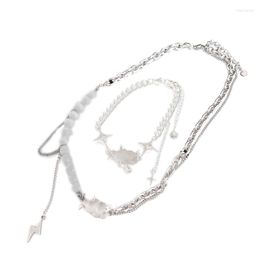 Chaînes E0BE nuages perle gland collier Niche Design all-match Ins vent froid Simple haut de gamme Bracelet pour les femmes