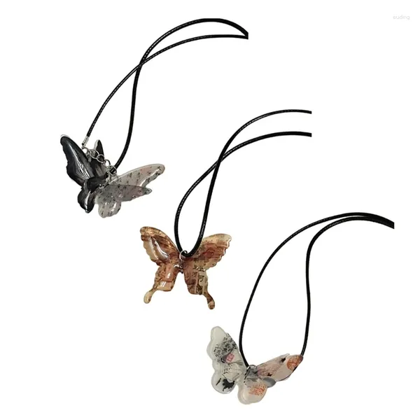 Chaînes E0BF Collier de papillon de style chinois Cire Corde Cou Cou Cou Bijoux Cadeau
