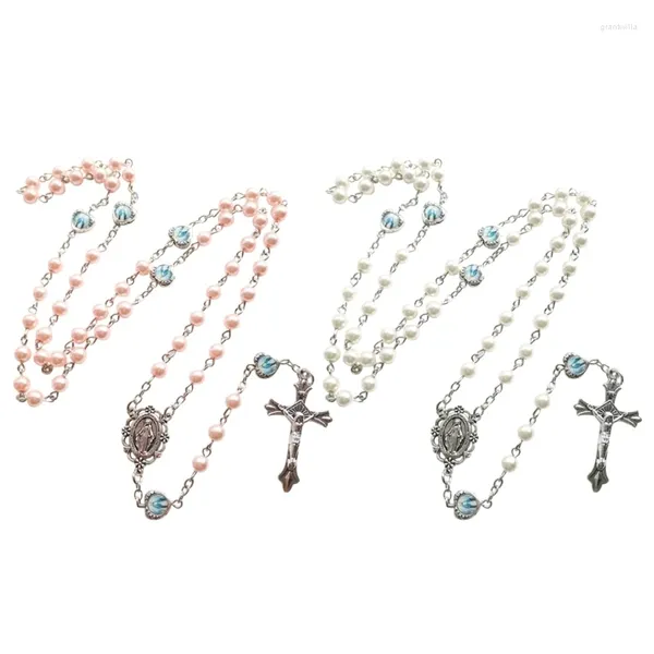Chaines E0BF Médaille et crucifix Pendant chaîne de pendentif Collier catholique Collier Collier Saint Terre Saint Cadeaux religieux Unisexe