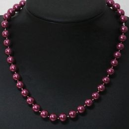 Chaînes élégant grand violet Imitation perle 8 10 12 14mm perles tour de cou clavicule chaîne collier pour femmes bijoux de mariage collier 2022