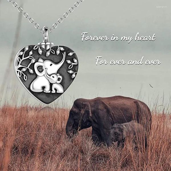 Chaines Elephant Urn Collier Crémation Bijoux Forme Mémorial Chaîne Pendentif Pendre pour KeepSake Family