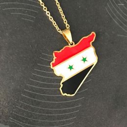 Ketens elfin heren en dames roestvrijstalen drop lijm kleurrijke mode eenvoudige syrië nationale ketting ketting herdenking