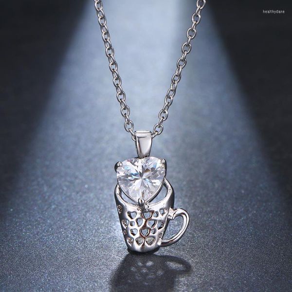 Chaînes Emmaya marque mode charme cubique Zircon tasse forme pendentif collier pour femmes ou amoureux cristal bijoux cadeau de mariage