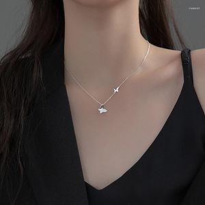 Chaînes Enosola 925 collier en argent Sterling pour femmes cristal Zircon papillon clavicule minimaliste tour de cou Collares bijou de mariage