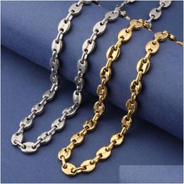 Chaînes Europe Et Amérique Vente Hommes Hip Hop Bijoux Plaqué Or Chaîne En Acier Inoxydable Collier Pour Hommes Rappeur Cadeau Drop Delivery Nec Dhudj