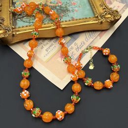 Chains Europe et les États-Unis Vintage Vintage Verage Sweet Fruit Persimmon 2023 Bracelet de collier français