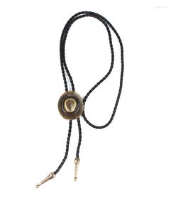 Cadenas Moda europea y americana Bolo Tie Cuerda Sombrero de vaquero occidental Aleación Polo masculino Collar