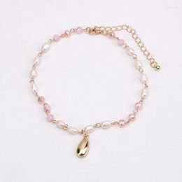 Chaînes Collier trois pièces européen et américain Perle baroque naturelle Perles acryliques Summer Beach Bracelet multicouche