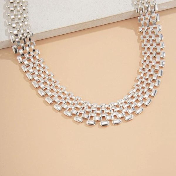 Chaînes exagérées cubaines grosses chaînes épaisses collier femmes bijoux de cou en métal