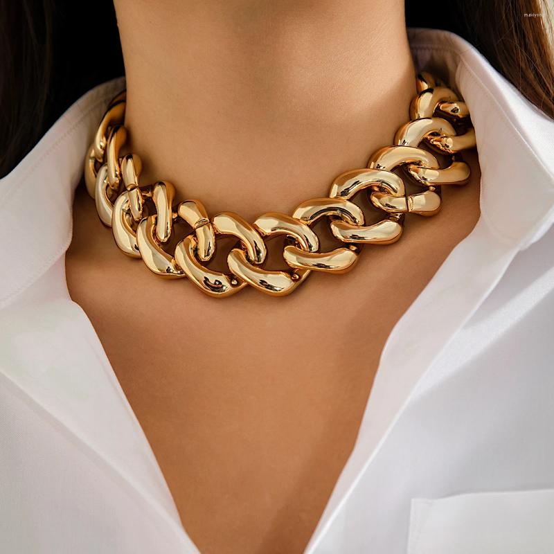 Catene esagerata grande collana girocollo robusta per le donne dichiarazione alla moda grande collare sul collo accessori 2024 gioielli di moda