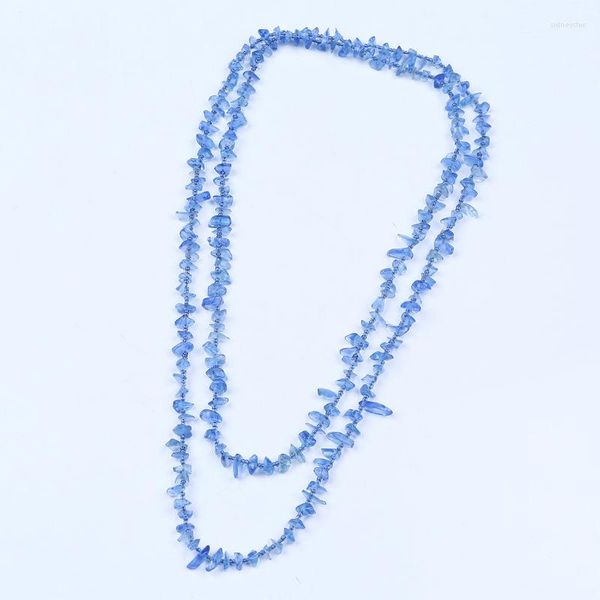 Chaînes exclusives collier de perles de verre bleu long yoga pour femmes usine gros bricolage cadeau