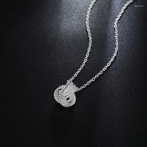 Chaînes exquis 925 Sterling Silver 18 pouces Tennis pendentif collier pour femmes mode mariage fiançailles fête charme bijoux