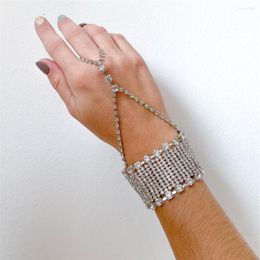 Chaînes Exquis Mode Strass Bijoux Style Ethnique Multi Couches Luxueux Fingerchain Bracelet Accessoires En Gros