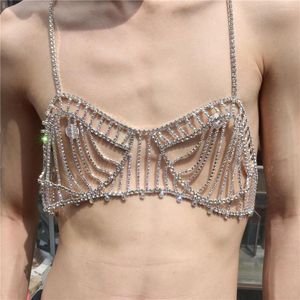 Kettingen Prachtige mode Rhinestone Tassel beha ketting bikini body sexy luxueuze glanzende kristallen sieraden ornamenten groothandel