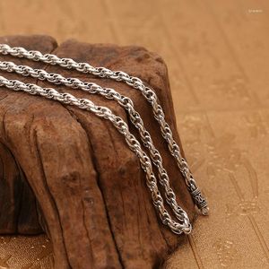 Chains Factory Wholesale S925 Sterling Silver Sieraden Retro Thaise mannen en vrouwen Classic Twist Necklace