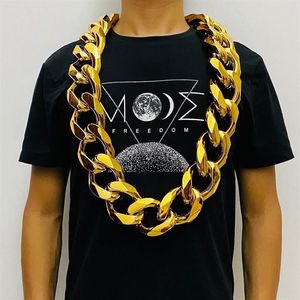 Chaînes Faux Big Gold Chain Hommes Dominateur Hip-Hop Gothique Cadeau De Noël En Plastique Performance Props Local Nouveau Riche Jewelry260L